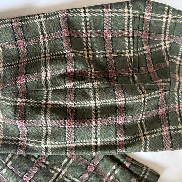Wilfred Plaid Wool Pants, Size 00, Olive & Blush - Picture 8 of 9